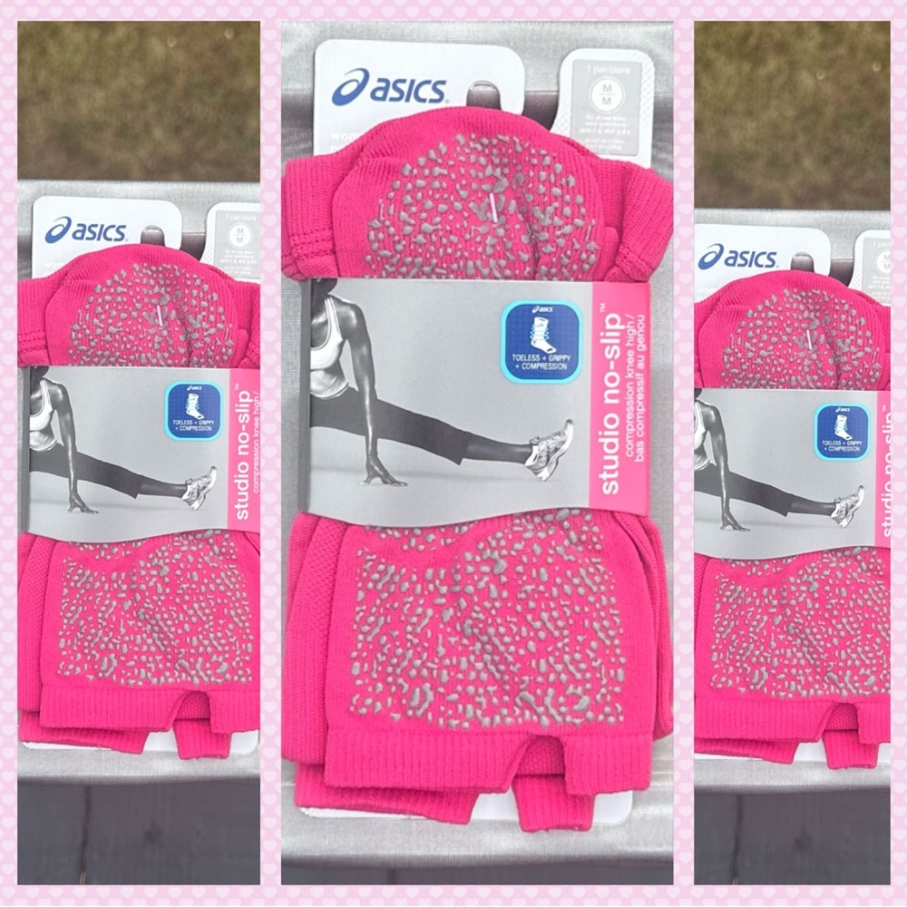 3 Pairs ASICS Toeless COMPRESSION SOCKS - PINK - 3 PACK